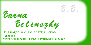 barna belinszky business card